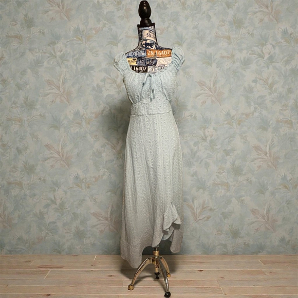 Derek Heart Dresses & Skirts - Derek Heart Light Blue Eyelet Maxi Dress